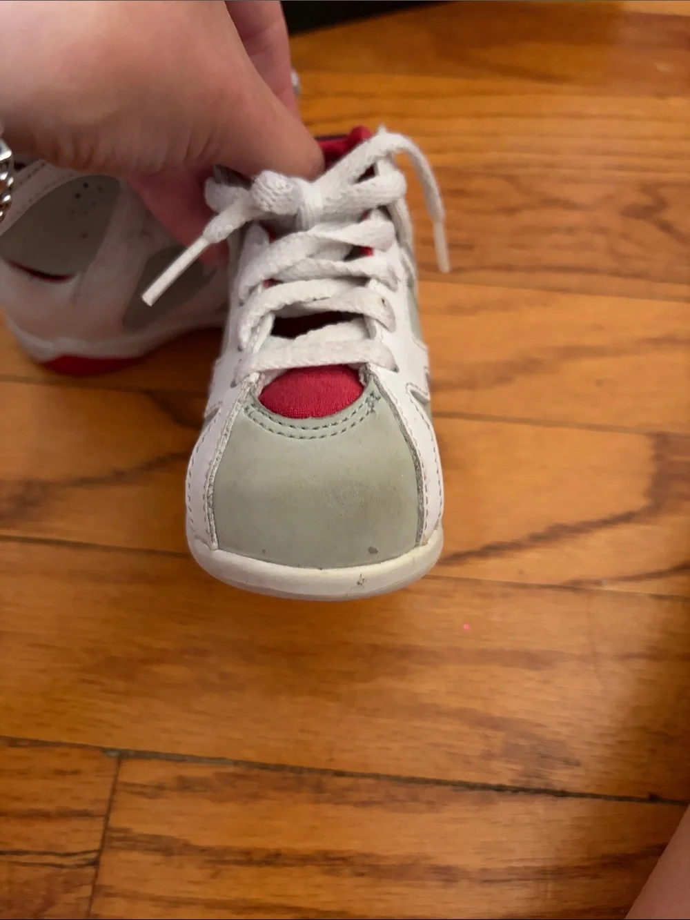Jordan Toddler Sneakers in White, Gray & Red